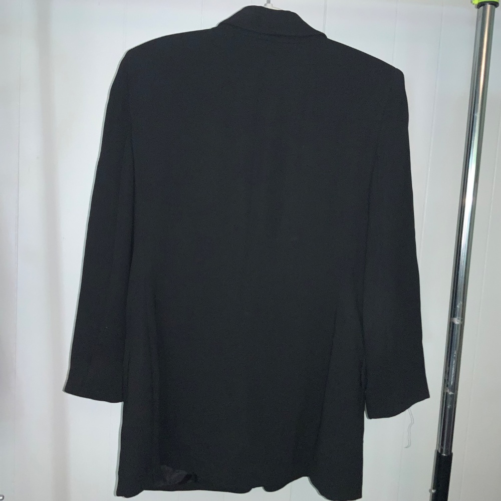 Jones New York black triple button blazer sz10 front flap pockets lined vintage - Picture 4 of 6